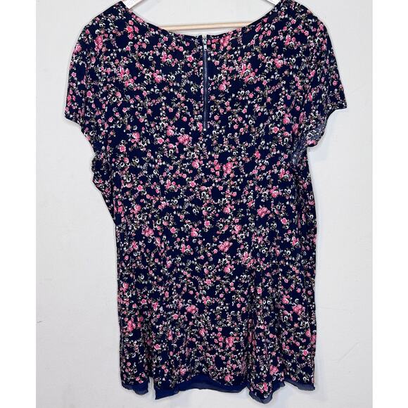 Torrid Floral Pink & Blue Mini Dress/Tunic Size 1 - Picture 3 of 3